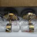 Modern Wall Sconce Set of 2, HWH 2-Light Up Down Wall Light Indoor Vanity Wall Lamp, Brushed Gold Bathroom Vanity Sconce Frosted White Striped Glass Shade, 5HZG97B-2W-2PK BG