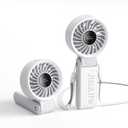JISULIFE Handheld Fan Life7  Ultimate Flexibility: High-Power Motor, LED Display, 13 Hrs Cooling, 3600mAh Rechargeable, 5-Speed, Foldable Design, 3-IN-1 Portable Fan for Travel Cruise Beach(Grey)