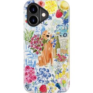 LUMARKE for iPhone 17 Case Cute,Aesthetic Dog Flower Garden Coqueete Girly Shell,Compatible with Magsafe,Trendy Cool Retro Western Girly Protective Slim Phone Cover for Women Girls