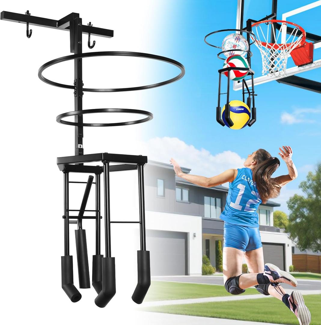 Multi-functional Automatic Volleyball Training Equipment Aid, Volleyball Spike Serve Trainer for Volleyball Hitting Trainer, Height Adjustable Volleyball Rebounder Practice Setter Training Equipment