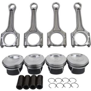 EA888 Engine Piston Connecting Rod Set 23mm Replacement for 2008-2015 Audi A4 TT VW Jetta Golf GTI Passat 2.0T 06H198401A 06J198401D NICEKE
