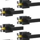 Passage Door Lever, Pack of 7 Matte Black Interior Door Handles for Hallway and Closet, Heavy Duty Square Interior Keyless Door Handles Non-Locking Door Knobs for Right & Left Side Door