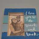 Primitives by Kathy I Love You To The Beach And Back Decorative Picture Frame (8" x 8" x 2", Fits 4" x 6" Photo)