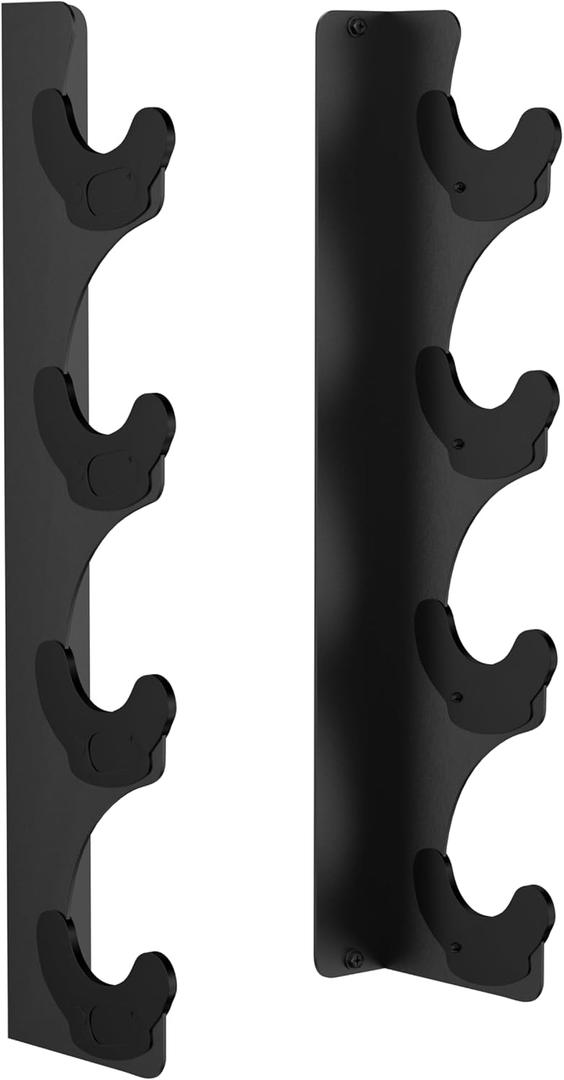 Barbell Rack Single Hook Wall Mount Heavy Duty Vertical Barbell Holder Weight Bar Holder for Olympic Barbell, Curl bar, Commercial or Home Gym Accessory (4 bars)