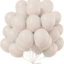 PartyWoo White Sand Balloons 51 pcs 12 Inch Beige Cream Ivory Off White Latex Helium Balloons for Wedding Bridal Graduation Baby Shower Gender Reveal Safari Birthday Party Decorations White-F12