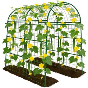 Trellume Garden Arch Trellis for Climbing Plants Outdoor - 83" H*71" W*43" L Large Rustproof Garden Trellis, Heavy Duty Grape Trellis, Tunnel Trellis for Melons, Pumpkins, Cucumbers, Peas(Green)