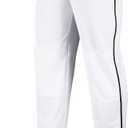 CHAMPRO Boy's Straight Leg Open Bottom Youth Baseball Pants with Side Braid (Small, White, Black)