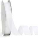 Grosgrain Ribbon, 1 inch X 50 Yards Christmas Ribbons for Gift Wrapping White Ribbon Roll Fabric Ribbons for Crafts DIY Sewing Bows Hair Accessories Floral Bouquets Wedding Party Decoration