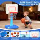 Toddler Basketball Hoop Indoor for Age 1 2 3, Adjustable Kids Basketball Hoop, Mini Basketball Hoop with 3 Balls for Outdoor Poolside, Christmas Birthday Sport Toys Gifts for Baby Boys Girls Age 1-3