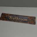 Vintage Aluminum Street Sign, Bathroom Design, 16 x 4 inches, Green, Funny Room Decor
