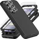 for Samsung Galaxy S24 Plus Case, Military Grade 3 in 1 Heavy Duty Shockproof/Drop Proof/Dust Proof Case with 2Pcs Tempered Glass Screen Protector & Camera Lens Protector (Black/Black)