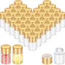 Didaey 50 Pcs Mini Glass Bottles with Screw Caps 2ml Tiny Glass Vials Small Clear Jars Empty Wishing Gift Bottles Jars Tiny Vials Containers for DIY Storage Art Craft Decor (Gold)