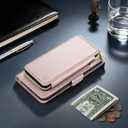 DJBEAR for iPhone 17 Pro Max 6.9" Wallet Case for Men & Women, All-in-One Flip Folio Cover with 9 Card Slots, Zipper Pocket, Detachable Wrist Strap, Full Body Protection for Apple 17 Pro Max Rose Gold