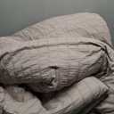 Love's cabin Seersucker Burlwood Full Comforter Set, 7-Piece All Season Lightweight Bed in a Bag Bedding Set with Comforter, Flat Sheet, Fitted Sheet, Pillowcases and Shams | Soft, Breathable, Lightweight (Full (82"X86"))