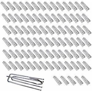 90PCS Stainless Steel Curtain Pleat Hooks,Drapery Hook and Pin for Pleated Drapes 4 Prongs Pinch Pleat Hook Clips,Traverse Pleater 4 End Curtain Hangers for Window Door Bathroom Curtain (2.7" x 1" x 0.6")