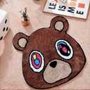 Graduation Bear Rug - Hypebeast Room Decor, Ultra-Soft Hypebeast Rugs with TPR Non-Slip Backing, Trendy Cloud-Like Plush Cute Carpet, Cool Rugs for Bedroom & Man Cave (28"x28")
