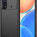 Case for Xiaomi Poco M4 Pro 4G Case, MZB0B5VIN Case, Ultra Slim Phone Cover with Shock-Absorption Carbon Fiber TPU Rubber Protective Cases for Xiaomi Poco M4 Pro 4G Black