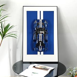 Display Wallboard for Building Block Model Car Sin FKP 37 42115,Adult Collectibles Race Car Wall Hanging Display Frame,Display Picture Frame, for Model Car Lovers(No Car Included)