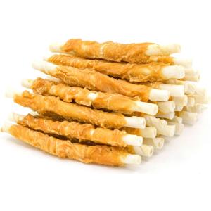 Jungle Calling Dog Treats, Chicken Wrapped Rawhide Sticks for Dogs, Grain-Free Natural Small Dogs Training Treats, Edible Pet Chew Snacks,10.6 oz, About 25 Count, BBD: 03/08/2027