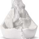 Virgin Mary Statue, Catholic Gifts for Women, Virgin Mary Keepsake Rosary Holder, 5.5" Blessed Mother Statues, Catholic Decor (White)