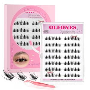 2 x Self Adhesive Fairy Lash Clusters Kit Natural Look Manga Eyelash Clusters Wispy D Curl Cluster Eyelash Extensions 10-16MM Wispy Individual Lashes Wet-Look Lash Extension with Invisible Lash Band