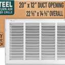 Fits 20x12 Duct Opening | Steel Return Air Filter Grille by Handua [Removable Door] for 1-inch Filters | Vent Cover Grill | White | Easy-to-Use Plastic Latches | Outer Dimensions: 22 5/8"W X 14 5/8"H
