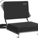 HUTMANG Chair - Stadium Seat with Back Support, Padded Foam Backs, 330LBS Weight Support, Portable, Foldable, Black