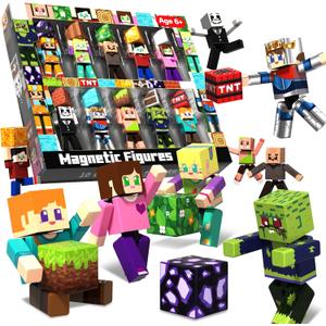 Magnetic Blocks with Action Figures 2026 STEM Magnetic Building Blocks for Kids 6+ Christmas, Creative Educational Play Set for Boys & Girls, 20 Pieces