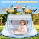 Baby Beach Tent, Pop Up Beach Tent Sun Shade for Beach, UPF 50+ UV Protection Sun Shelters for Infants with Carry Bag for Outdoor Travel, Camping(Gray)