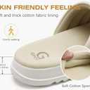 GPOS Womens Slides with Memory Foam Soft Cushioned Cozy House Slippers for Woman Comfy Open Toe Ladies Sandals Leather Slip on Bedroom Shoes Plantar Fasciitis Indoor Outdoor (Beige)