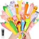 PerKoop 40 Pcs Squishy Pens Squeeze Kawaii with Refills Squeeze Stress School Store Supplies Cartoon Animal Stationary Gel Ink with 40 Replacement Refills Accessories
