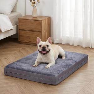 Waterproof Dog Bed for Crate, Reversible Outdoor Dog Crate Bed, Kennel Beds Pet for Small Dogs, Waterproof, Wipeable, Anti-Slip, Washable, 23" x 17", Dark Grey