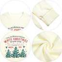 MYHALF Womens White Christmas Sweatshirt Crewneck Christmas Tree Graphic Shirts Oversized Xmas Pullover Sweater (Apricot)