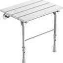 Folding Shower Seat Wall Mounted, White WPC