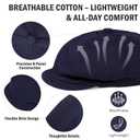 L/XXL Newsboy Hats for Men Women - Classic 8-Panel Flat Ivy Cabbie Cap, Lightweight for Daily Wear Navy