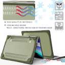 Mektron for MacBook Air 13 Case A1466 A1369, [Heavy Duty] [Dual Layer] Hard Case Cover with TPU PC Bumper for MacBook Air 13.3-inch (2010-2017) w/Keyboard Cover Screen Protector, Avocado Green