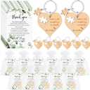 25 Sets Wedding Souvenir for Guests Includes Wood Heart Puzzle Keychain Cards and Gift Bags Rustic Wedding Favors for Guests
