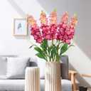 5pcs Delphinium Artificial Flowers Silk UV Resistant Flowers, 25.5" Long Stem Fake Pink Flower for Tall Vase, UV Protected Faux Floral Arrangements for DIY Bouquets Centerpieces Home Wedding Decor