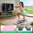 RoyalRcmtx Balance Board for Adults, Rocking Stepper with Resistance Bands, 300LBS Portable Wobble Board, Quiet Side to Side Ski Simulator Trainer Exercise Machine for Home Gym(Multi Board_Pink)