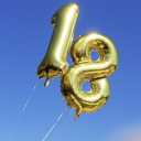 4 x Tellpet Gold Number 18 Balloon, 40 Inch
