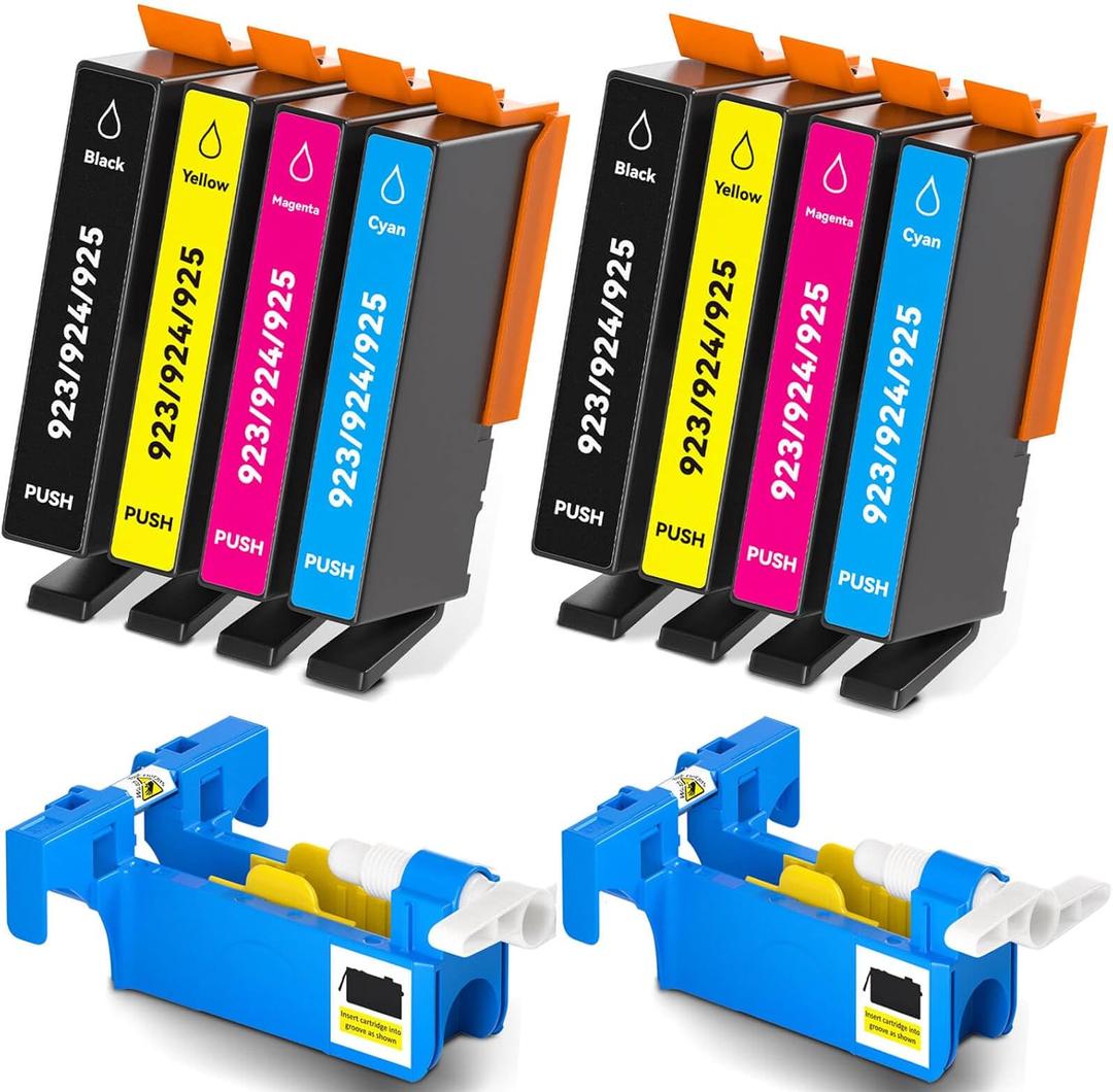 923 Ink Cartridge Combo Pack 2 Sets (No Chip) for HP OfficeJet Pro 8130e, 8135e, 8138e, 8139e and OfficeJet 8120, 8122e, 8123 Printers (2 Black, 2 Cyan, 2 Magenta, 2 Yellow)