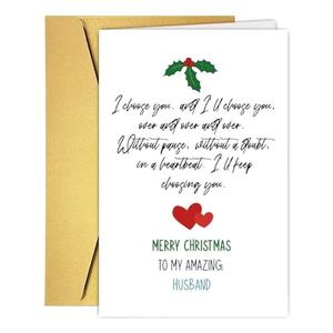 Romantic Christmas Card for Husband, Heartfelt Husband Christmas Card&Gift from Wife, Xmas Anniversary Cards for Him, Ideal Love You Holiday Gift for Hubby Men Pack of 3