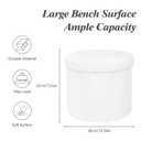 BoxedHome Dorm Room Storage - Round Cute Ottoman with Storage, Boucle Foot Stool Footrest for Lving Room, Support 220lbs, White 15"x 15" x12.6"