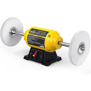 3/4HP Bench Buffer Polisher 4.8A, 8 inch Jewelry Buffer Polisher Machine, 3600 RPM Powerful Bench Polisher with Dual cotton Wheels for Jewelry, Metal, Wood, Jade, Knife, Plastic