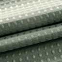 Short Waffle Weave Fabric Shower Curtain 66 inch Long , Hotel Luxury Spa, 230 GSM Heavy Duty, Water Repellent, Machine Washable, Sage Green Pique Pattern Decorative Bathroom Curtain, 71x66