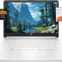 HP 14 Laptop (14" Micro-Edge, Intel N4120, 16GB RAM, 192GB(64GB eMMC+128GB SD), 1-Yr Microsoft 365, 11-Hrs Long Battery Life, Narrow-Bezel, Webcam, WiFi, Win 11 Home in S Mode, Student & Home, White