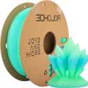 Transparent Multi Rainbow Color Gradient Change PLA 1.75mm 1KG 3D Printing Filament Crystal Rainbow PLA Clear PLA Filament with Cardboard Spool -Prairie