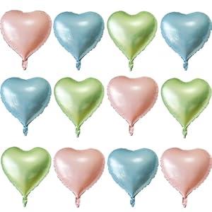 Pink Heart Shaped balloons Pack of 12, 18 Inch Love Valentine Balloons Heart Romantic Balloons For Valentines Day Propose Marriage Wedding Bridal Shower Engagement Party Decorations