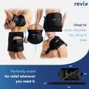 REVIX 16" 9" Flexible Gel Ice Packs Reusable for Lower Back with Strap, Dual-Sided Soft Body Ice Wraps for Shoulder, Neck, Abdomen and Leg Relief, Black 2 Packs