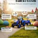 Garvee Toddlers Ride on Tractor with Detachable Garden Cart, 12V Electric Kids’ Vehicle with Trailer, Ages 3–8, Max Load 66 Lbs, Up to 2.5 Mph, Battery-Powered 8-Wheel, Remote Control, Garden Game
